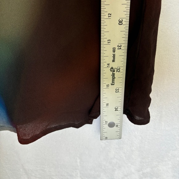 Reformation womens brown blue green y2k casual Layla Skirt Blur midi size 12 - Picture 4 of 7